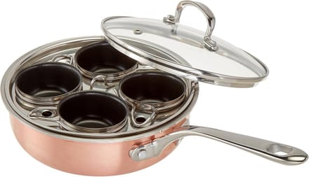 Eierkoker 4 Koppen - Poché Eieren - Ontbijt Brunch - Tri-Ply Koper - 40x24x6 cm - Koper