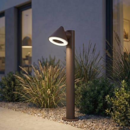 Lindby LED tuinpadverlichting Soran, bruin, 60 cm, metaal, IP44
