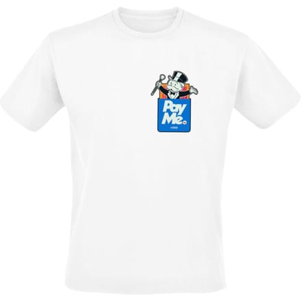 Monopoly - Gaming T-shirt - Pay Me - S tot XXL - voor Mannen - wit