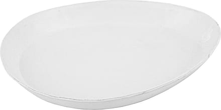 HomeBound by KY | Tray organisch hammered wit | 16x12x1cm | tray wit organisch hammered