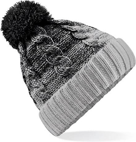 Beechfield 'Ombré Beanie' Zwart/Lichtgrijs