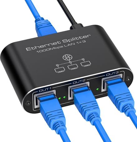 DD® Internet Splitter - Netwerk Spiltter - Internetkabel - 13x9x3cm - Zwart