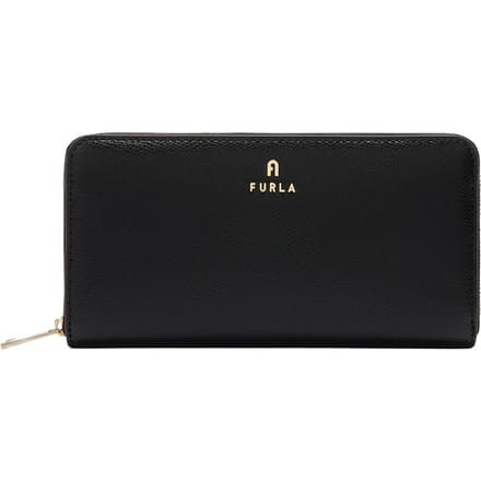 FURLA Leren Portemonnee Camelia Zip Around Wallet Nero Zwart