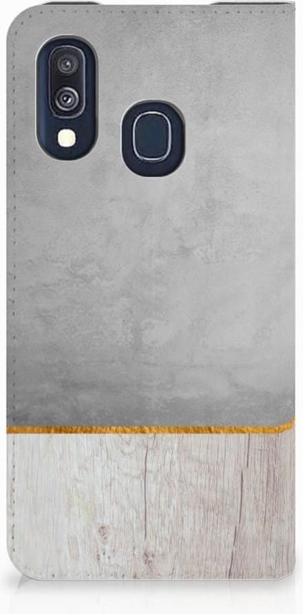 Samsung Galaxy A40 Book Wallet Case Wood Concrete