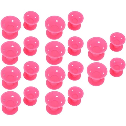 20 Stuks Haarrollers Siliconen Krulhaarvormer Paddestoelvormige Haarrollers Set Thuis voor Vrouwen Roze pink