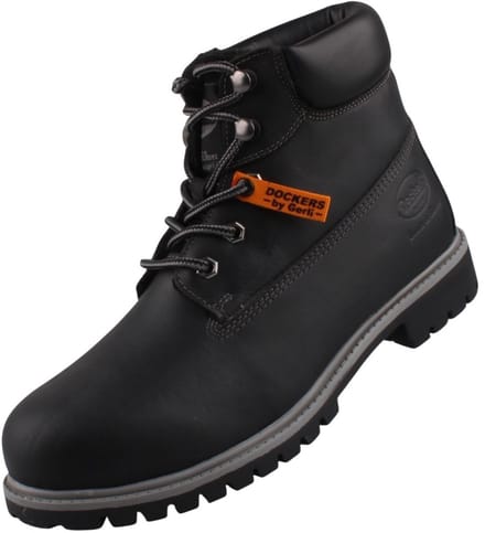Dockers by Gerli heren gevoerde leren laarzen zwart