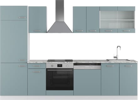 Vicco R-Line Complete keukeneenheid – 300 cm, WB Marmer Blauw-grijs
