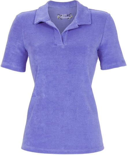 Badstoffen pyjamashirt donkerblauw - Blauw - Maat - 46