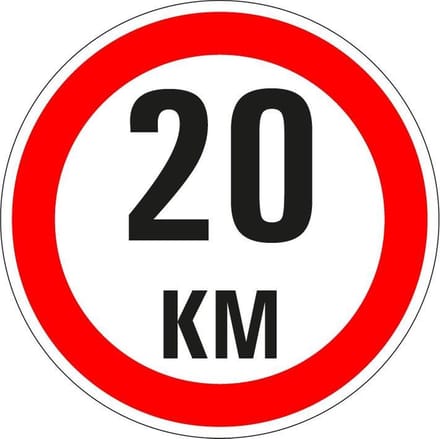 Maximaal 20 km bord - kunststof - A1 300 mm