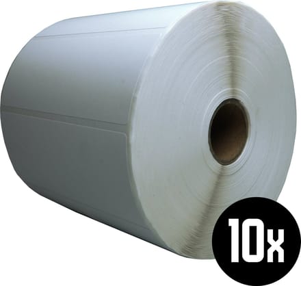 DULA Compatible Zebra Labels 102x38mm - 1790 etiketten per rol - kern 25mm - Wit - Permanent - 10 rollen