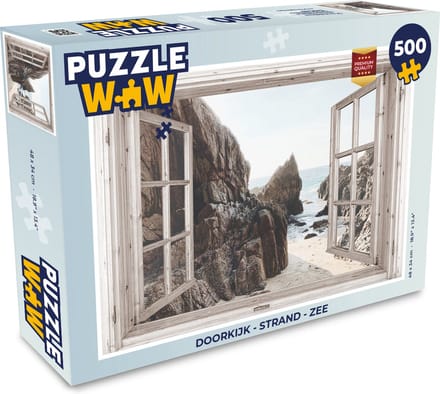 Puzzel Doorkijk - Strand - Zee - Legpuzzel - Puzzel 500 stukjes