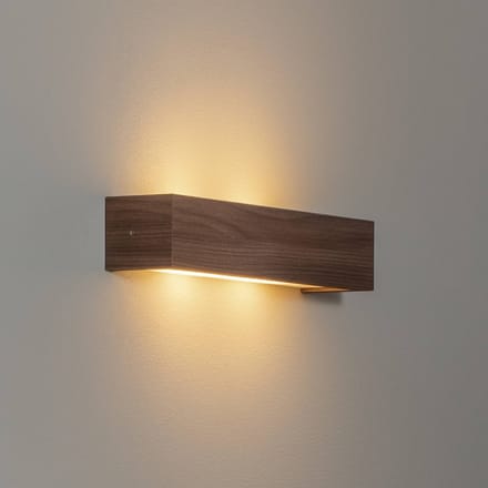 Argon Wandlamp Platani, walnoothout, breedte 42 cm, up/down