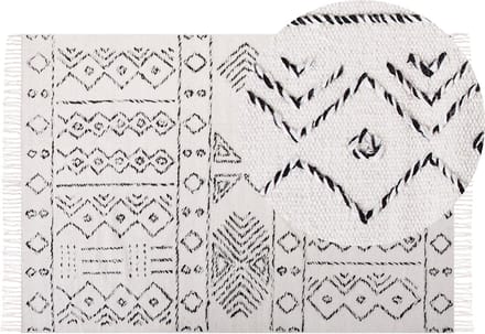 ALKENT - Shaggy tapijt - Gebroken wit - 140 x 200 cm - Wol