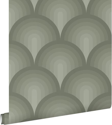 ESTAhome behang 3D-motief olijfgroen - 50 x 900 cm - 131121
