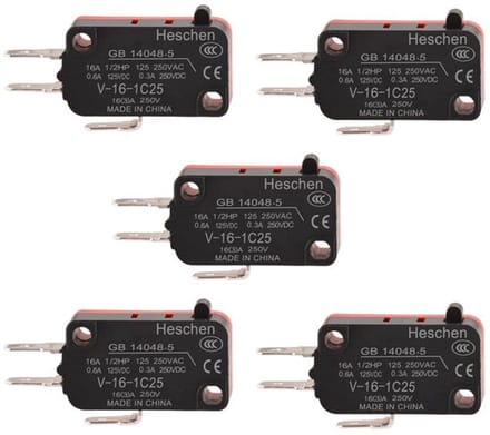 Dailygoody - Micro switch - 16A 250Vac - 5 stuks - Handige push