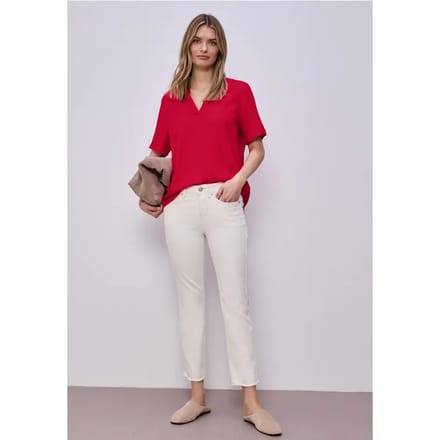 Blouse met korte mouwen en omslag