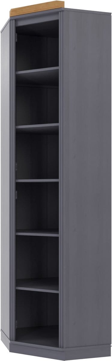 Anita-Boekenkasthoek van dennenhout met was