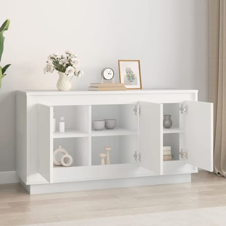 vidaXL - Dressoir - 102x35x55 - cm - bewerkt - hout - wit