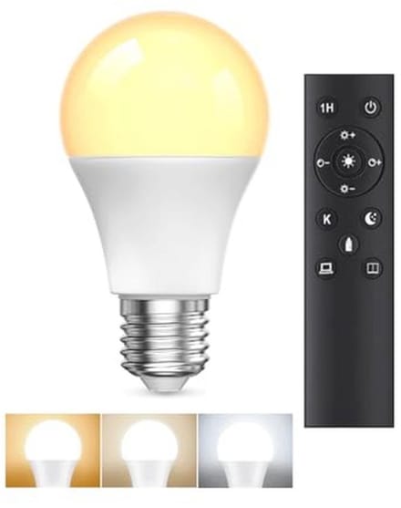 Dimbare LED-gloeilamp E27 met afstandsbediening en timerfunctie - 9W, 3000K-6000K