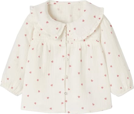 Vertbaudet Blouse hartjes van katoengaas babymeisje