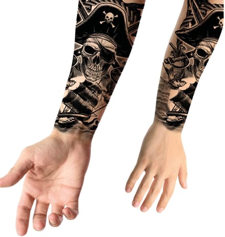 Tatouage Temporaire Lavable Manchon Pirate 14X30Cm