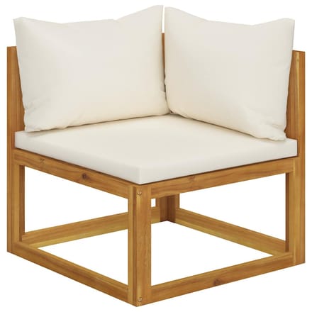 vidaXL - 5-delige - Loungeset - met - kussens - massief - acaciahout