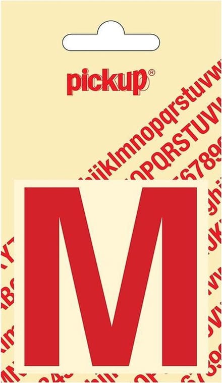 Pickup plakletter Helvetica 60 mm - rood M