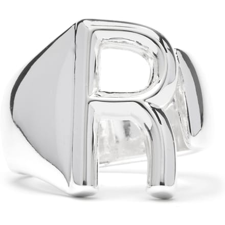 Bague - LUXENTER - Alphabet - Lettre R - Taille réglable - Plaqué rhodium gris