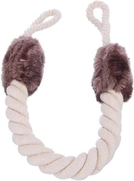 Deurstop Touw - Deurstopper - Voorkom Dichtslaan - Beweegt met Deur - 60 cm Lengte - Bruin Wit