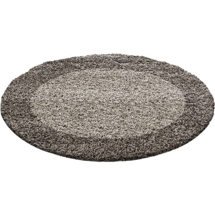 Muratap Basic rond shaggy kader vloerkleed hoogpolig- 160 cm rond