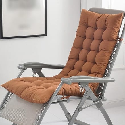 Ligstoelkussen - Tuinkussen - Buiten Zitten - Hoge Rugleuning - 60x175cm - Bruin