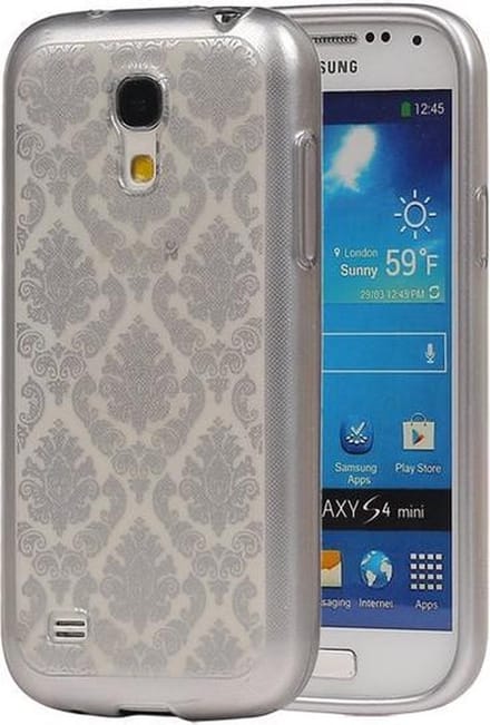 Zilver Brocant TPU back case cover hoesje voor Samsung Galaxy S4 Mini