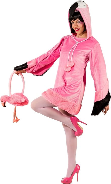 Flamingo Jurk Met Capuchon - Maat 46/48