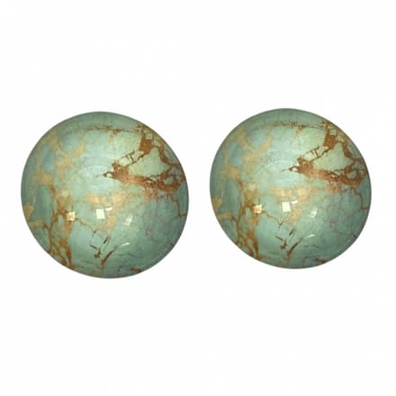 Clip oorbellen Amara groen marmer 2 cm