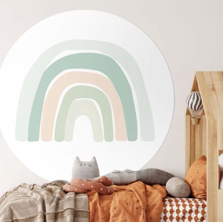 Behangcirkel 80cm Rainbow Minty Mint XL - Wallz
