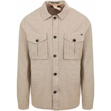 No Excess Overshirt Linnen Beige - Maat XL - Heren