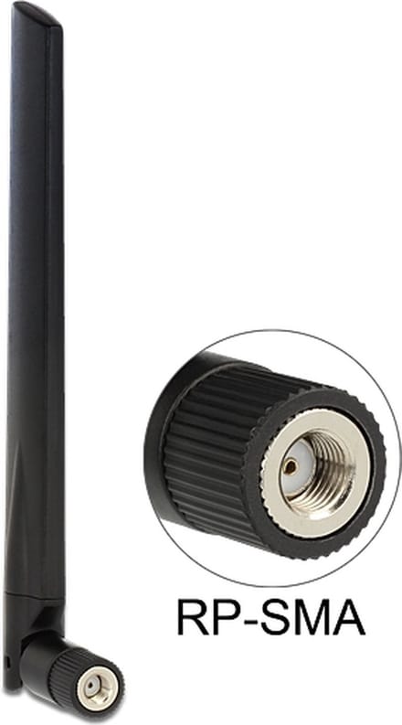 DeLOCK WLAN IEEE 802.11 ac/a/h/b/g/n Antenne met SMA-RP (m) connector - 3 - 5 dBi