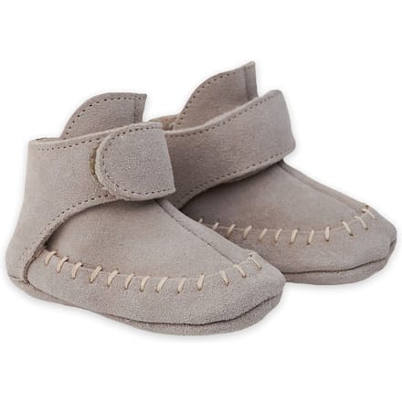 Lodger Walker - Leren Babyschoenen met Antislip - Grijs - Maat 19 - 12cm - Klittenband - Echt Leer - Baby Slofjes Buiten