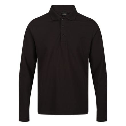 Regatta Heren Pro Poloshirt Met Lange Mouwen (Zwart)