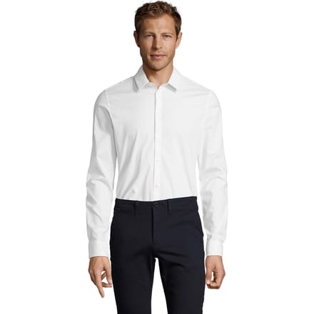 SOLS Heren Blake Stretch Shirt Met Lange Mouwen (Wit)