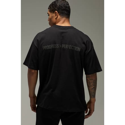 Active Progress Over Perfection Oversized T-Shirt | Black | Size XS