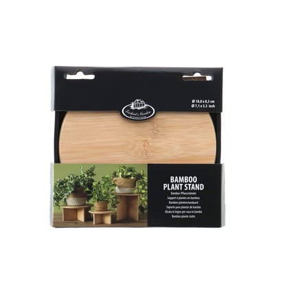 Esschert Design plantentafeltje - van bamboe hout - afmeting: D18 cm x H8.5 cm