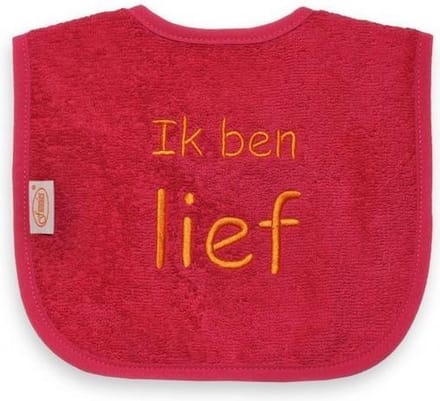 Funnies Slabber Ik Ben Lief Junior 40 Cm Katoen Roze