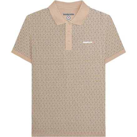 Lambretta Heren AW24 Geometrisch Poloshirt (Steen)