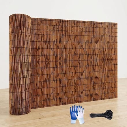 Rietmat Op Rol - Bamboe Scherm - Meer Privacy Creëren - Natuurlijk Weerbestendig - 200x500cm - Bruin