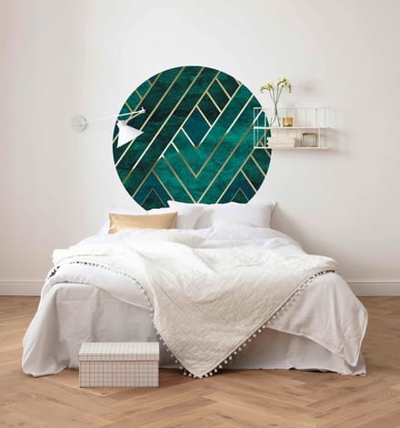 Fotobehang - Jade 125x125cm - Rond - Vliesbehang - Zelfklevend