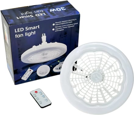 Nivard Plafondventilator - Met Verlichting - Plafond Ventilator - Met Lamp - Plafonniere Met Ventilator - Met Licht - Wit - 23cm