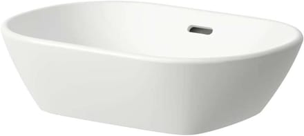 Waskom Keramiek - Wandwastafel Ovaal - Badkamer Opfrissen - Met Overloop - 50cm Breed - Wit
