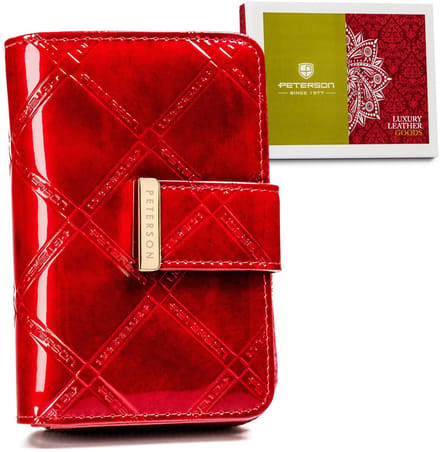 Peterson PTN 54033-PLT - Dames Portemonnee - Echt Leer - Rood - RFID Bescherming