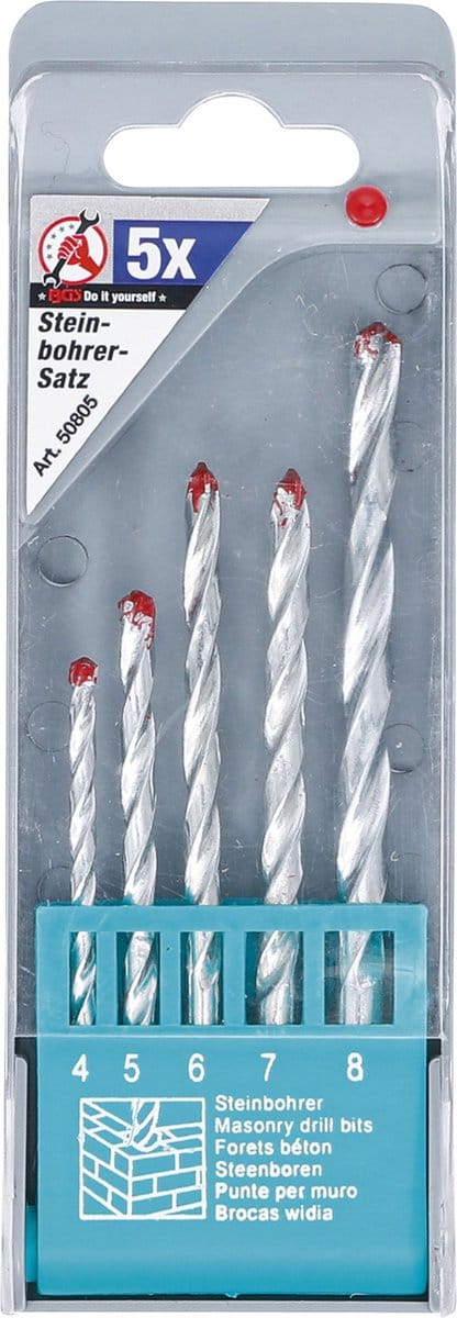Steenboren set - 4mm - 8mm - 5 delig - BGS50805